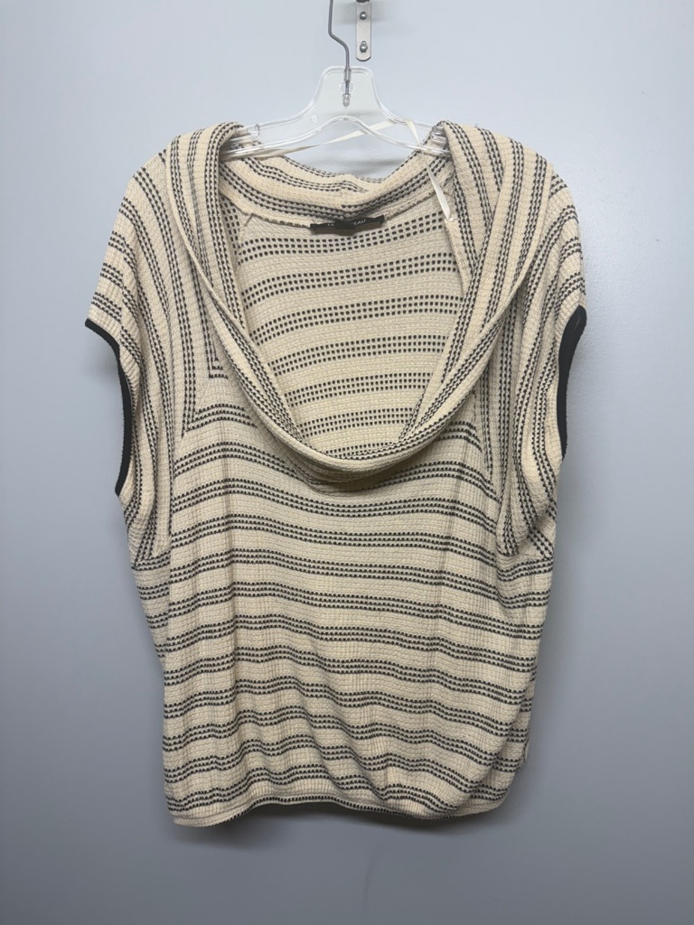 le chateau Beige and Black Cowl Oversized Sweater